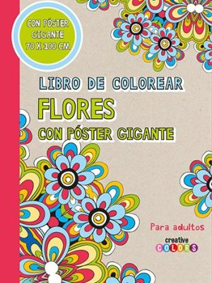 Libro de colorear flores con póster gigante